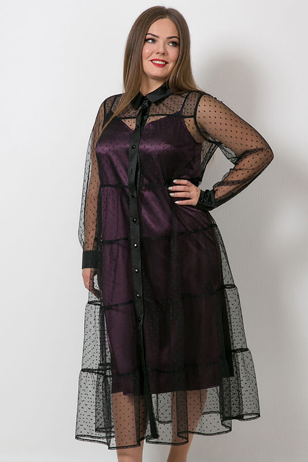 Modellos Платье, П-613/2  фиолетовый/черный