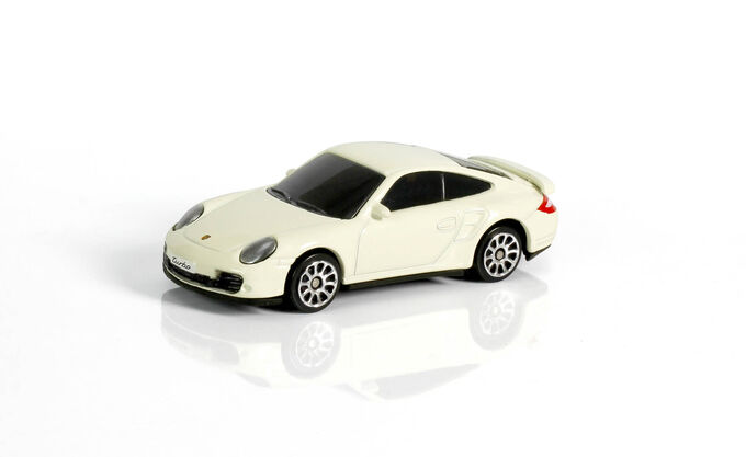 344019S-WH-no Машинка металлическая Uni-Fortune RMZ City 1:64 Porsche 911 Turbo, без механизмов, (белый)