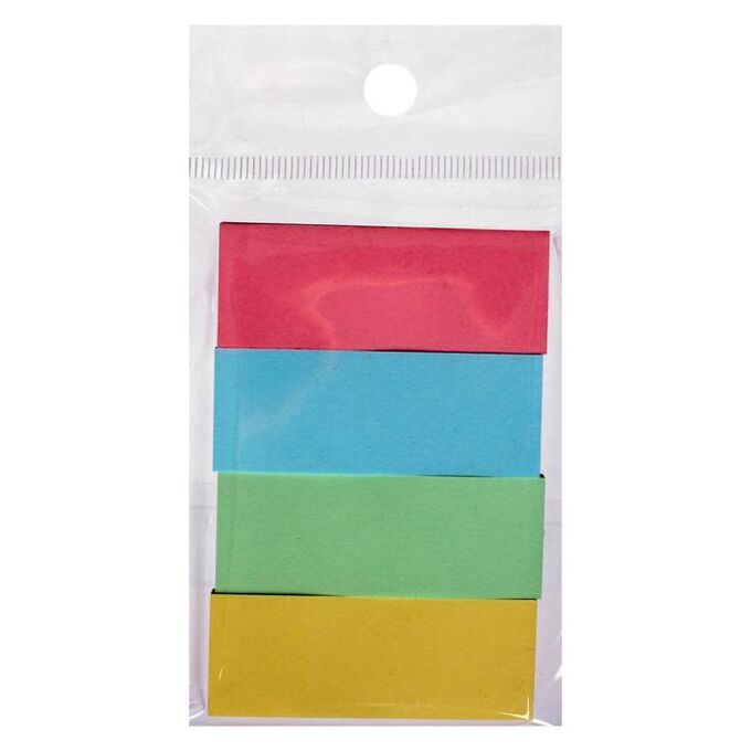 Блок-закладки с клеевым краем бумажные 12 х 50 мм, 4 цвета, 80 листов, пастель
