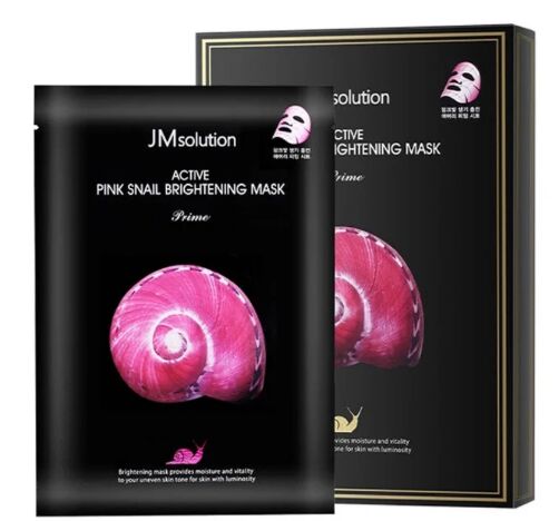 JMsolution Ультратонкая маска для лица  с муцином улитки JM Solution Active Pink Snail Brightening Mask Prime