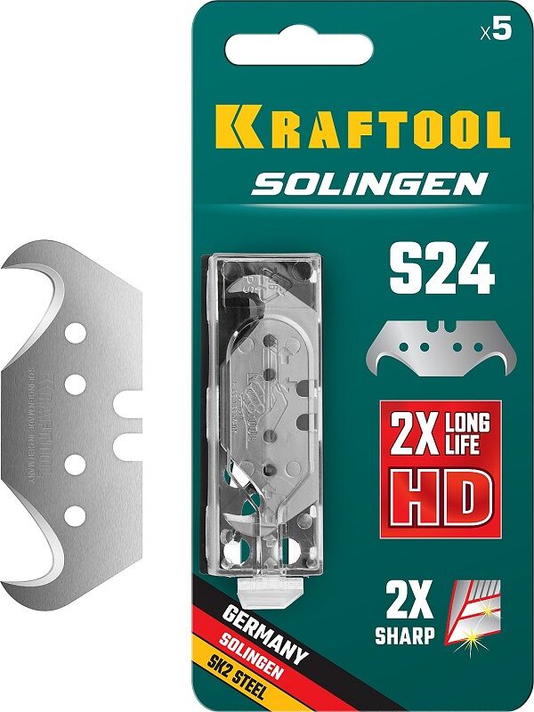 KRAFTOOL Лезвия крюковидные S24