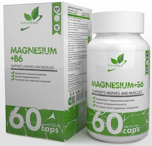 Мёд и конфитюр Магний В6 Naturalsupp Magnesium B6 60 капс.