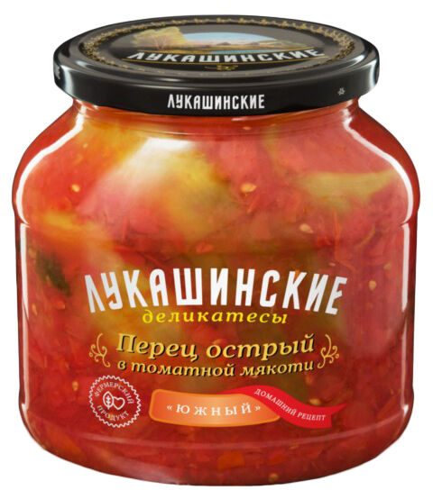 Перец острый &quot;Лукашинские&quot; в томат.мякоти &quot;Южный&quot;, 670г