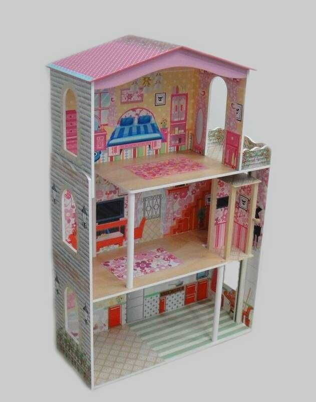 Деревянные игрушки: Кукольный дом 3 этажа ТХ1052 (1/1) (разм.74.6*32*116.5см)