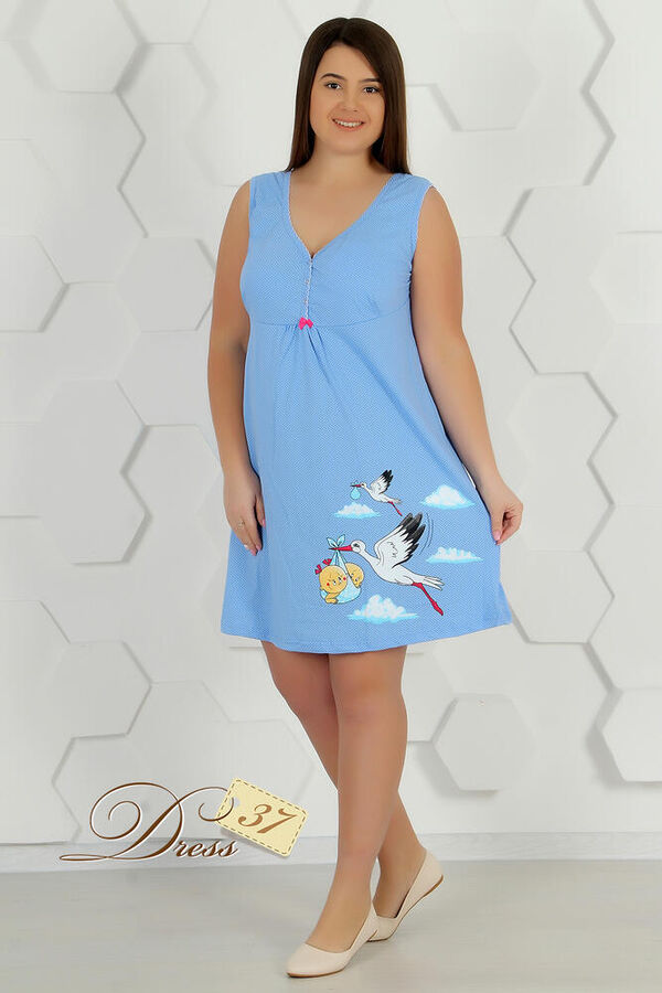 dress37 Сорочка женская «Анжелика» голубая