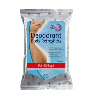 Purederm Deodorant Body Refresher Дезодорирующие салфетки для тела, 15 салфеток