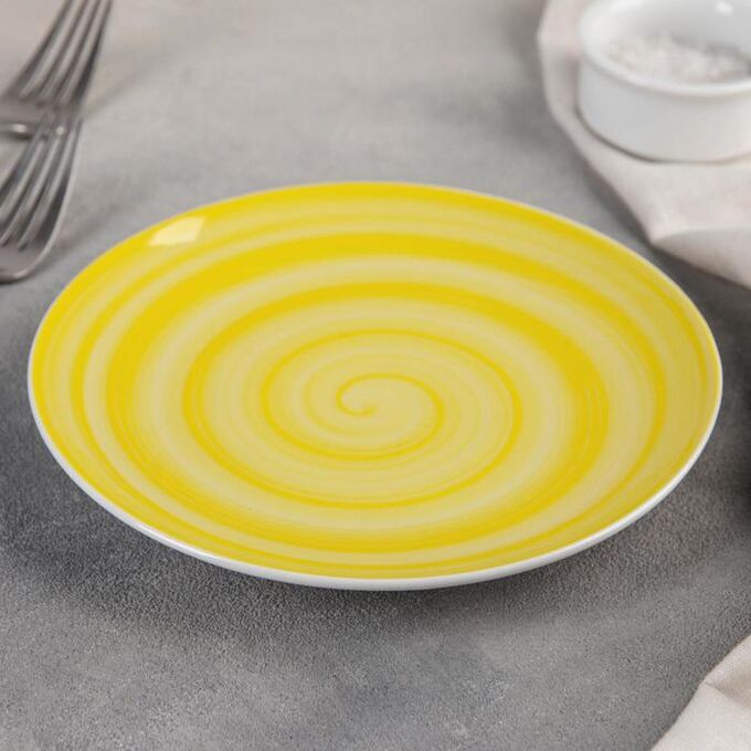 Тарелка мелкая Infinity, d=17,5 см, цвет жёлтый