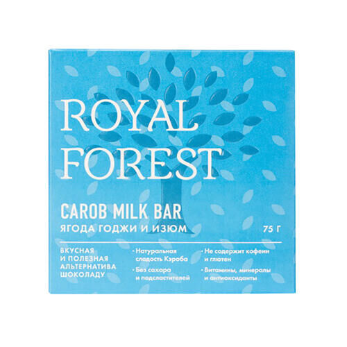 Шоколад &quot;Ягоды годжи и изюм&quot; Carob milk bar Royal Forest