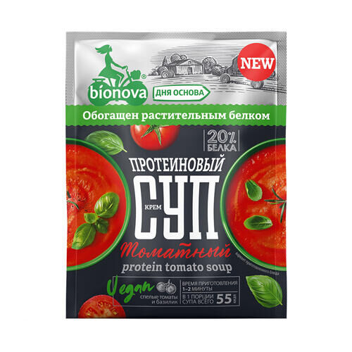 Bionova Крем-суп протеиновый с томатом, 20 г