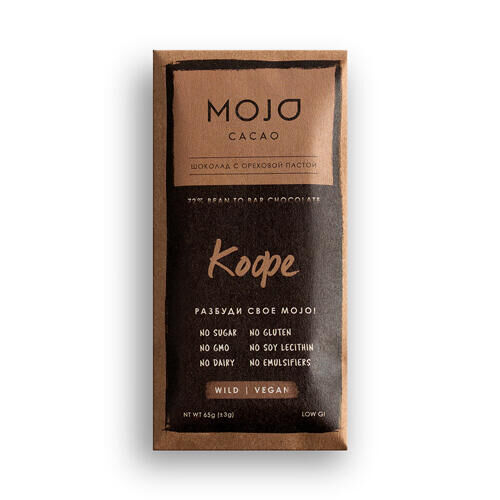 Шоколад горький &quot;Кофе&quot;, 72% какао Mojo Cacao