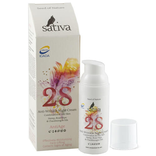 Крем-флюид №28 для профилактики и коррекции морщин, ночной Sativa