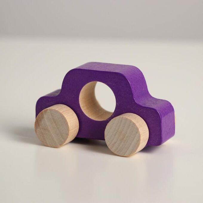 Фигурка деревянная «Каталка» «Машинка Томик» фиолетовая