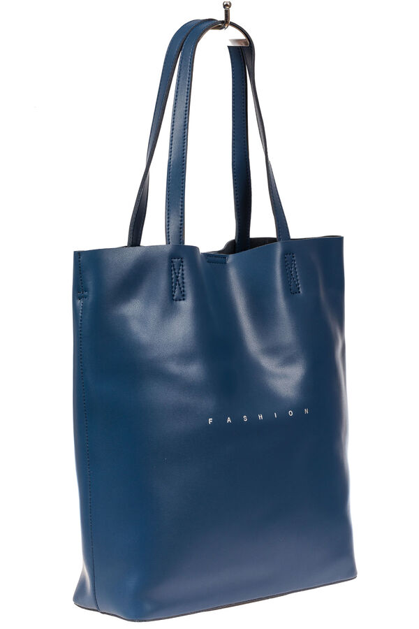 Кожаная сумка шоппер, цвет синий