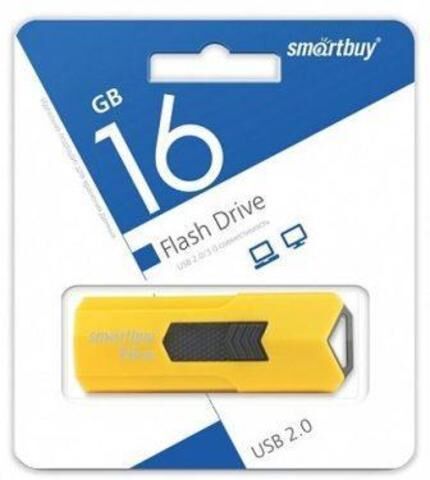 Флеш-накопитель USB  16GB  Smart Buy  Stream жёлтый /