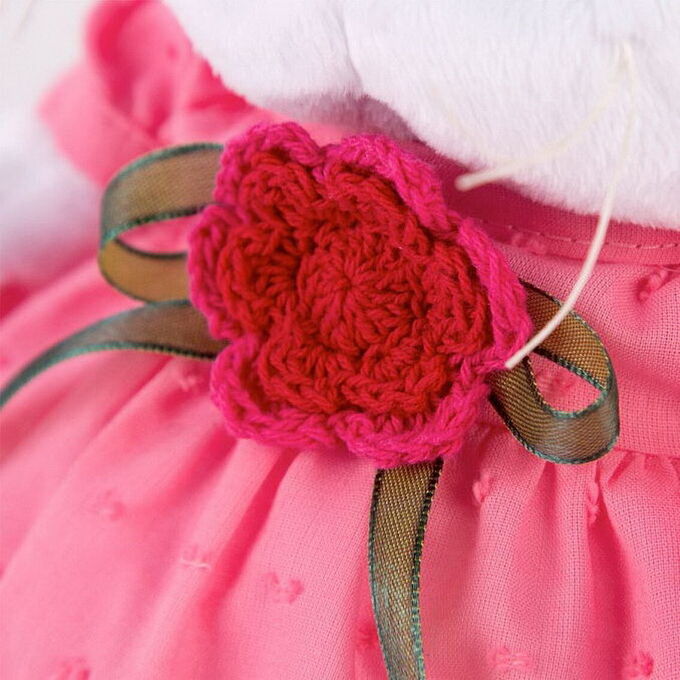 LB-013 Мягкая игрушка BUDI BASA Кошка Ли-Ли BABY в платье с вязаным цветочком, 20 см