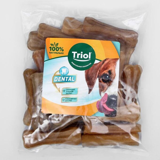 Кость из жил Triol, для собак, 7.5 см, 20-25 г, 25 шт. | Лакомства для ...