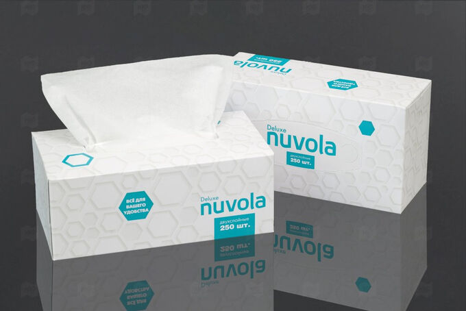 Мир упаковки Салфетки в коробке &quot;NUVOLA&quot; deluxe 2-х сл. (250 шт.)