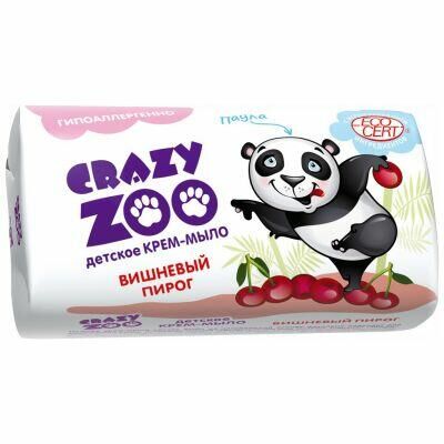 Мыло-крем туалетное твердое детское &quot;Crazy Zoo&quot; 90г, вишневы