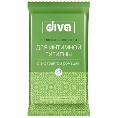 Салфетки влажные для интимной гигиены &quot;Diva&quot; 20шт/упак, с эк