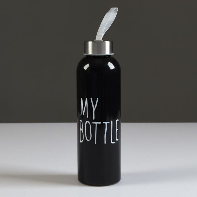 Бутылка для воды 500 мл &quot;My bottle&quot; с винтовой крышкой, чёрная, 6.5х21,5 см