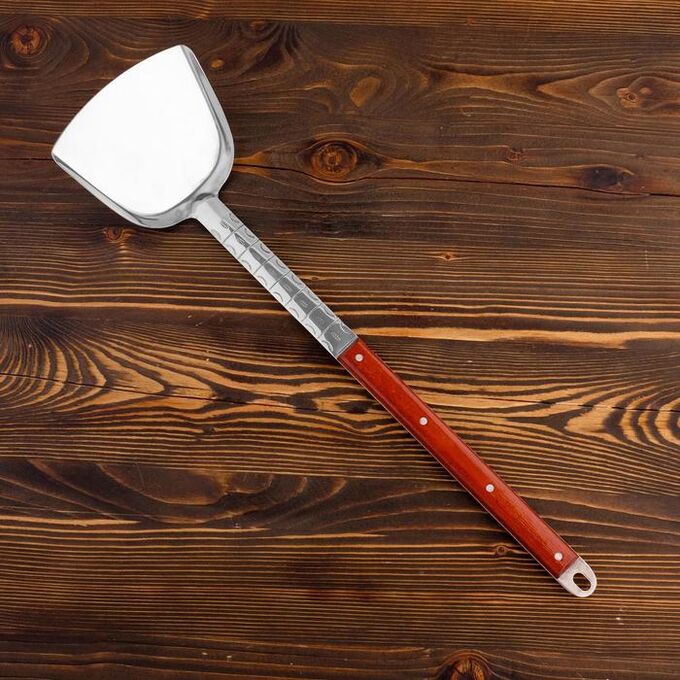 Шумовка-лопатка для казана узбекская 62см, ширина 15см, с деревянной ручкой