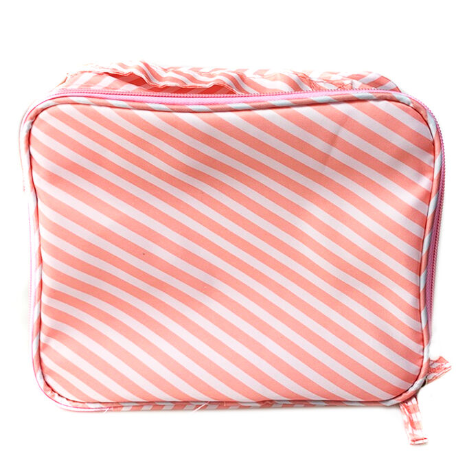 Косметичка-чемоданчик &quot;Бело-розовая Диагональ&quot; (22*17*7)