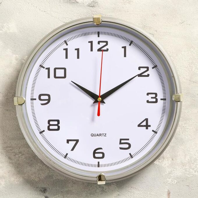 Часы настенные, серия: Классика, &quot;Модерн&quot;, 24.5 х 24.5 см, серебро