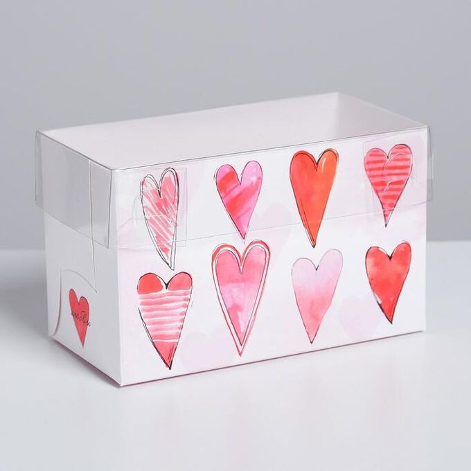 Коробка на 2 капкейка «Любви», 16 х 8 х 10 см