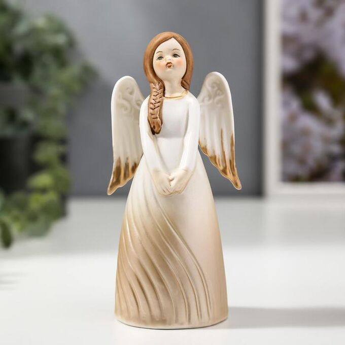 Сувенир керамика колокольчик &quot;Девочка-ангел в платье-волна&quot; 14,2х5,2х6,7 см