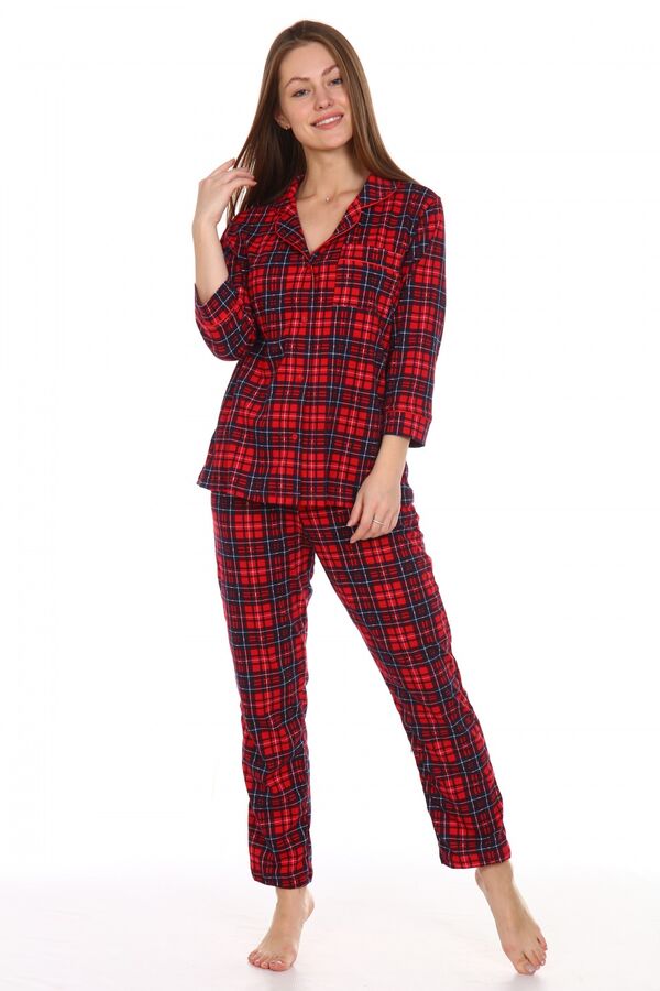 Пижама женская ML-Классика(красная) брюки