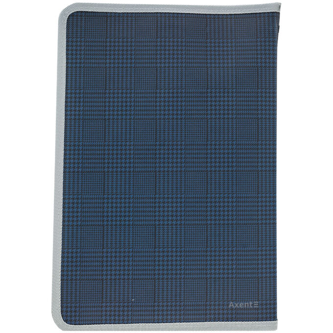 Папка объемная на молнии Axent 1804-19-A, А4+, Tartan Blue