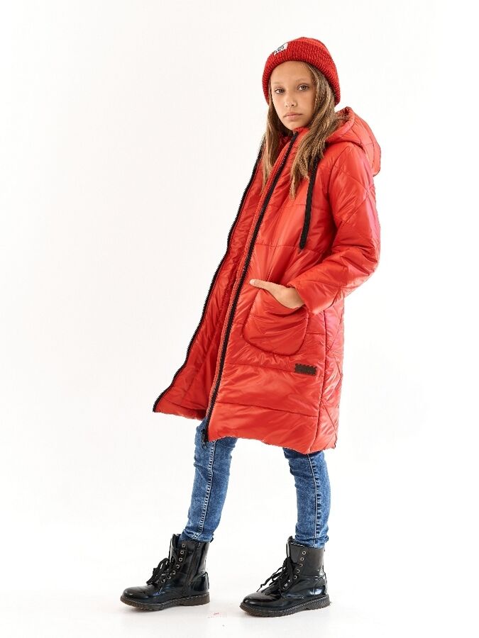 yollochka Пальто для девочки Классик красный