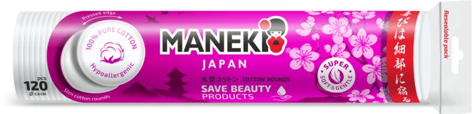 Диски ватные косметические &quot;Maneki&quot; SAKURA, в зип пакете