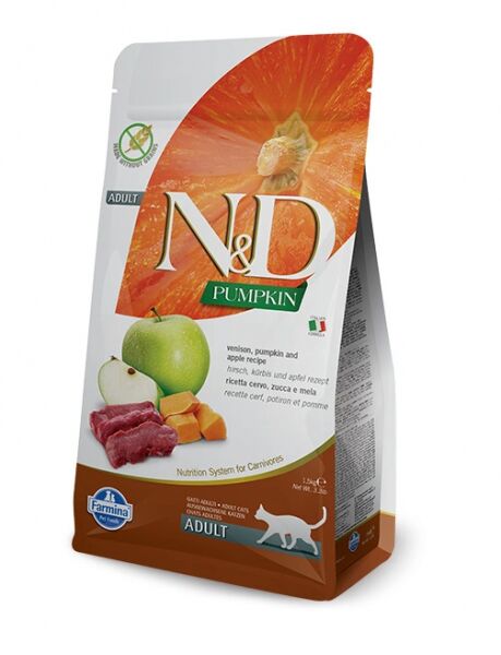 Farmina N&amp;D Grain Free Adult сухой корм для кошек беззерновой Оленина тыква и яблоко 1,5 кг
