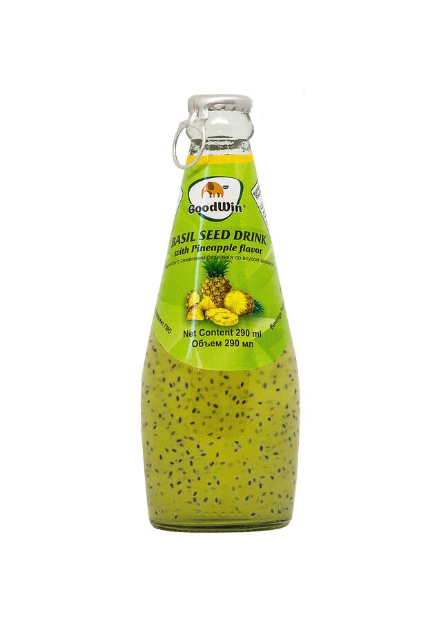 Безалкогольный напиток с семенами базилика (GoodWin Brand Basil Seed Drink with Pineapple Flavor) с ананасовым вкусом