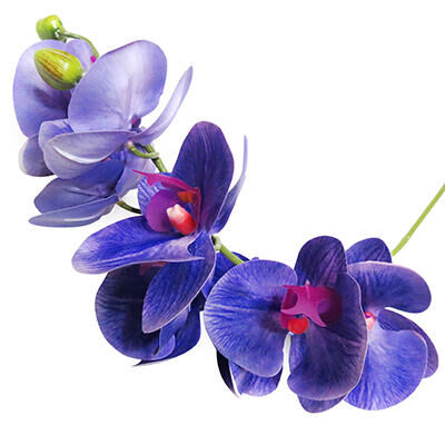 Цветок &quot;Орхидея&quot; 90см, синий, серединка сиреневая, 9 цветков