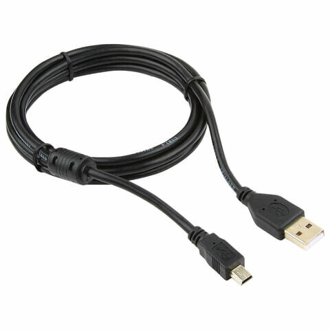 Кабель USB-mini USB 2.0 1,8 м, CABLEXPERT, 1 фильтр, для портативных устройств и периферии, CCF-USB2-AM5P-6