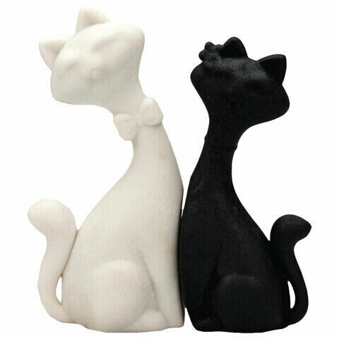Набор ластиков фигурных CENTRUM &quot;Коты&quot; 2 шт., 65х20х90 мм, белый/черный, 86125