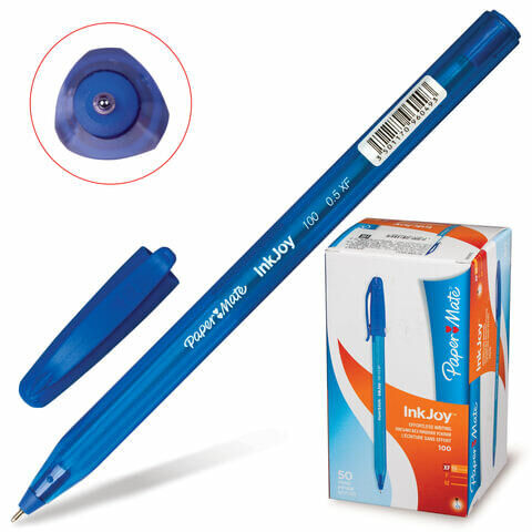 Ручка шариковая PAPER MATE &quot;Inkjoy 100&quot;, СИНЯЯ, корпус тонированный синий, узел 0,7 мм, линия письма 0,5 мм, S0960900