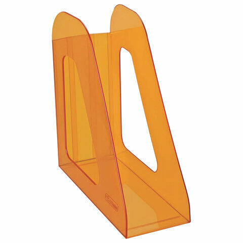 Лоток вертикальный для бумаг СТАММ &quot;Фаворит&quot; (235х240 мм), ширина 90 мм, тонированный оранжевый, ЛТ716
