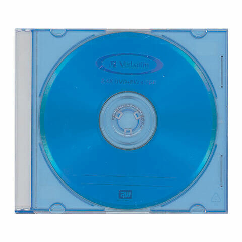 Диск DVD+RW (плюс) VERBATIM, 4,7 Gb, 4x, Color Slim Case