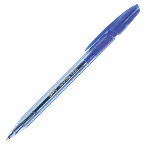 Ручка шариковая автоматическая BIC &quot;Cristal Clic&quot;, корпус тонированный, СИНЯЯ, узел 1 мм, линия письма 0,32 мм, 8507332