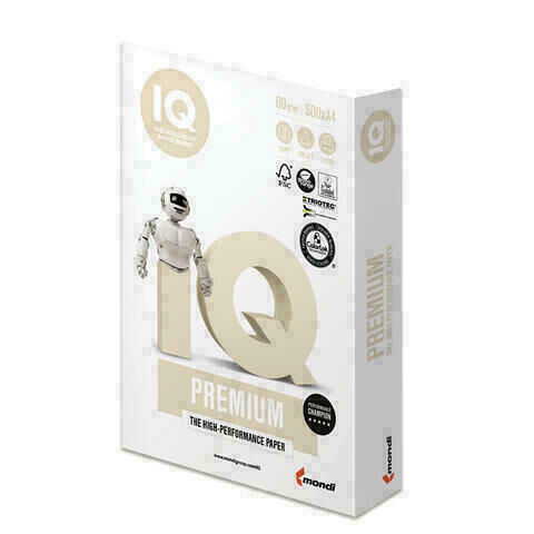 Бумага офисная IQ PREMIUM, А4, 80 г/м2, 500 л., марка А+, Mondi, белизна 170%