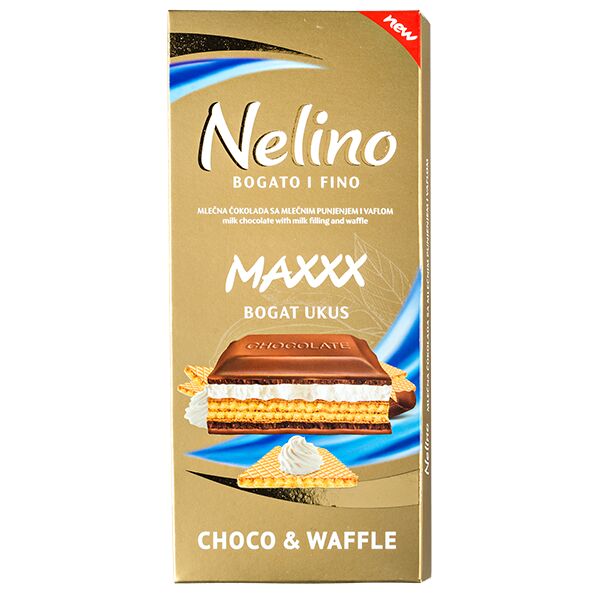 Шоколад Nelino Choco &amp; Waffle 80 г 1уп.х 40шт