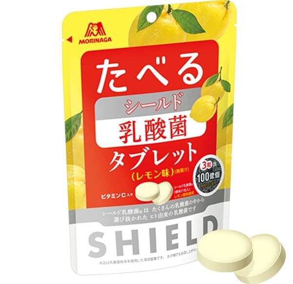 UNIMAT RIKEN ZOO Противовирусные конфеты Morinaga SHIELD с кисломолочными бактериями (лимон) 33g