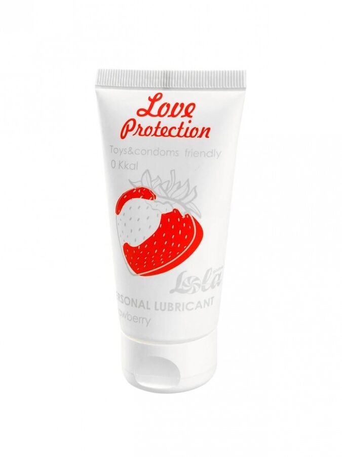 Лубрикант на водной основе с ароматом клубники Love Protection Strawberry (50 мл)