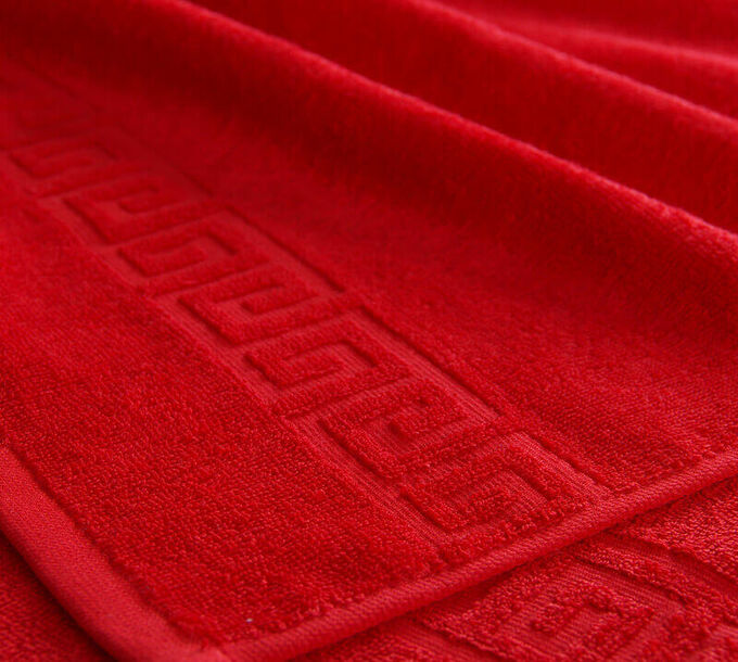 Ивановотекстиль Махровое гладкокрашенное полотенце 50*90 см (Красный)