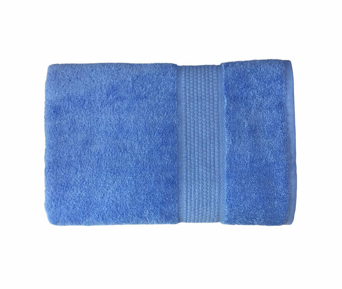 Махровое гладкокрашенное полотенце 100*150 см 400 г/м2 (Голубой)