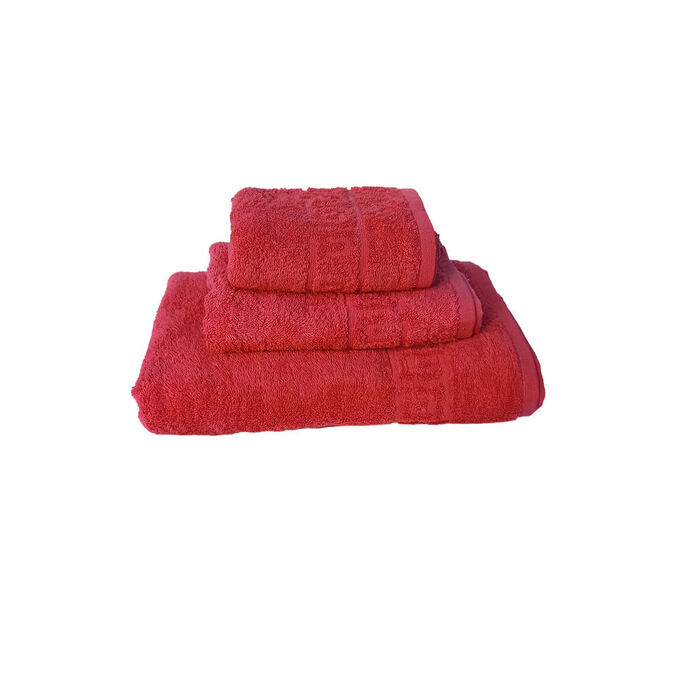 Комплект махровых полотенец, 3 штуки (40*70, 50*90, 70*140 см) (Красный)