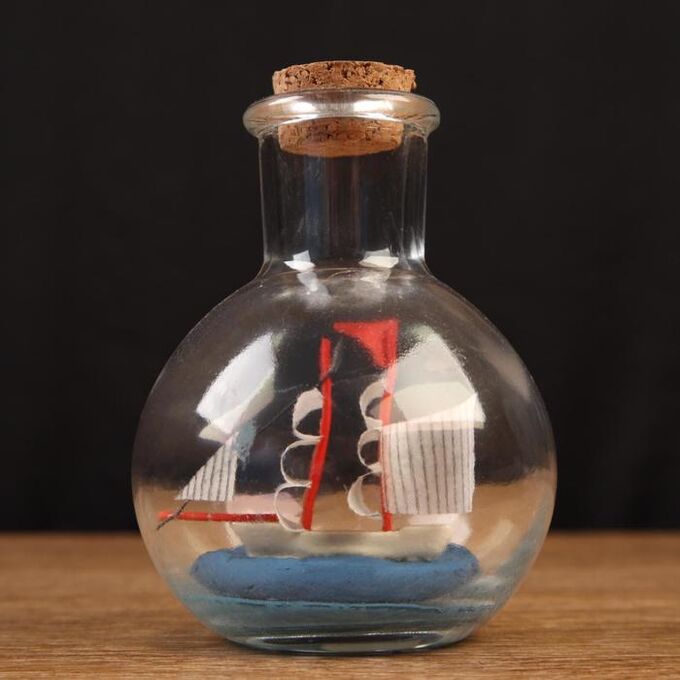 Дарим красиво Корабль сувенирный &quot;Пилигрим&quot; в бутылке, вертикальн. 9*7см